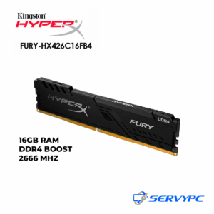 MEMORIA HYPERX FURY DDR4 16GB/2666 (HX426C16FB4/16) NEGRO