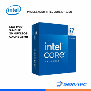 PROCESADOR INTEL CORE I7 14700 2.1GHZ HASTA 5.4GHZ 33MB (BX8071514700) LGA 1700, 20 NUCLEOS, C/ GRAFICA UHD 770, C/ COOLER