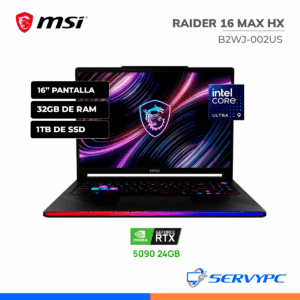 Raider 16 MAX HX B2WJ-002US Ultra 9 / 32GB / 1TB SSD / RTX 5090 / 16" QHD 240Hz