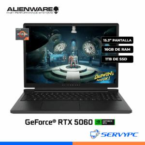 LAPTOP GAMER  ALIENWARE DA15265 GAMING RYZEN 7 16GB DDR5 1TB SSD GEFORCE RTX 5060 15.3 WUXGA 165HZ WINDOWS 11