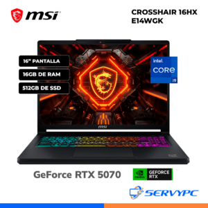 Crosshair 16 HX E14WGK-038US i9 14va Gen / 16GB / 512GB SSD / RTX 5070 / 16" QHD 240Hz