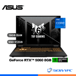 LAPTOP GAMING ASUS TUF FX608JMR-RV352 I7-14650HX/ 16GB/ SSD512GB/ RTX5060-8GB/ 16/ FREE